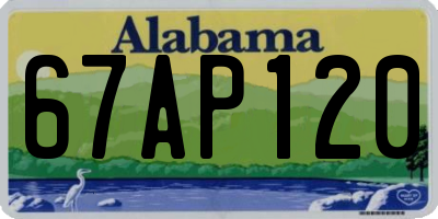 AL license plate 67AP120