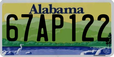 AL license plate 67AP122