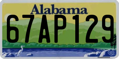 AL license plate 67AP129