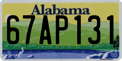 AL license plate 67AP131