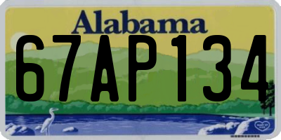 AL license plate 67AP134
