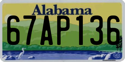 AL license plate 67AP136