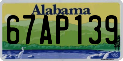 AL license plate 67AP139