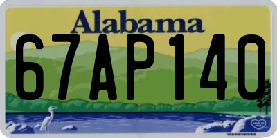 AL license plate 67AP140