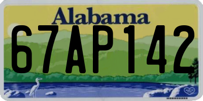 AL license plate 67AP142