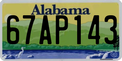 AL license plate 67AP143