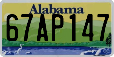 AL license plate 67AP147