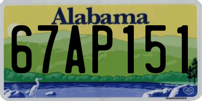 AL license plate 67AP151