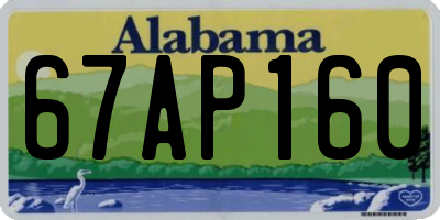 AL license plate 67AP160