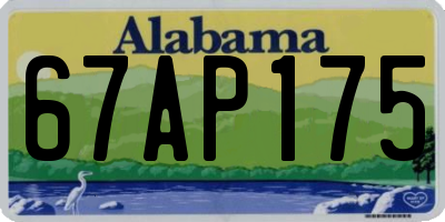 AL license plate 67AP175