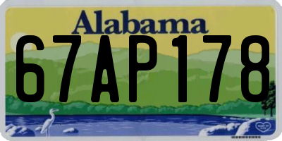 AL license plate 67AP178