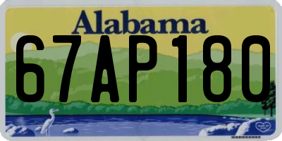 AL license plate 67AP180