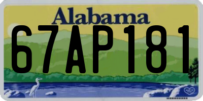 AL license plate 67AP181