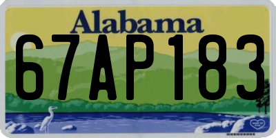 AL license plate 67AP183