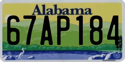 AL license plate 67AP184