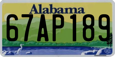 AL license plate 67AP189