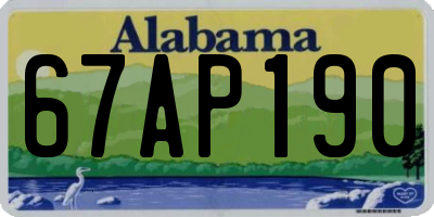 AL license plate 67AP190
