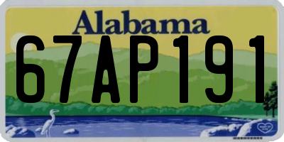 AL license plate 67AP191