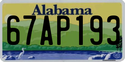 AL license plate 67AP193