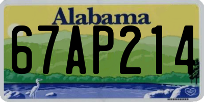 AL license plate 67AP214