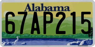 AL license plate 67AP215