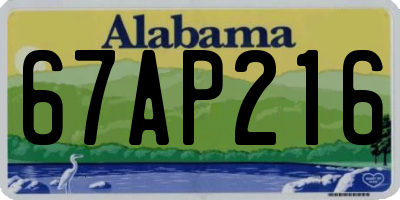 AL license plate 67AP216