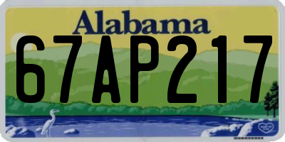 AL license plate 67AP217