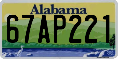 AL license plate 67AP221