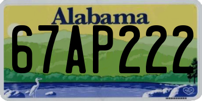 AL license plate 67AP222