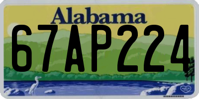AL license plate 67AP224
