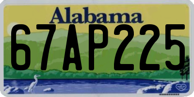 AL license plate 67AP225