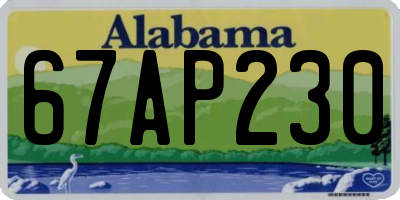 AL license plate 67AP230