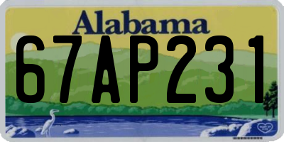 AL license plate 67AP231
