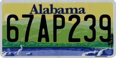 AL license plate 67AP239