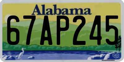 AL license plate 67AP245