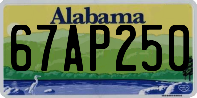 AL license plate 67AP250