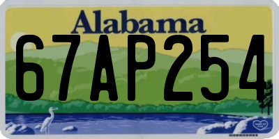 AL license plate 67AP254