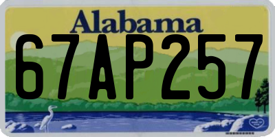 AL license plate 67AP257