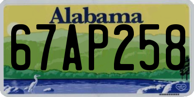AL license plate 67AP258