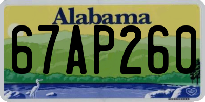 AL license plate 67AP260