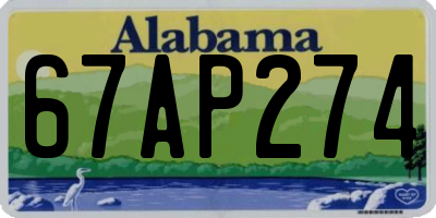 AL license plate 67AP274