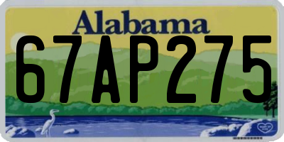 AL license plate 67AP275