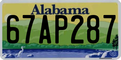 AL license plate 67AP287