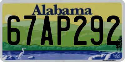 AL license plate 67AP292