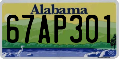 AL license plate 67AP301