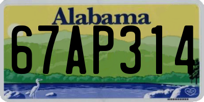 AL license plate 67AP314