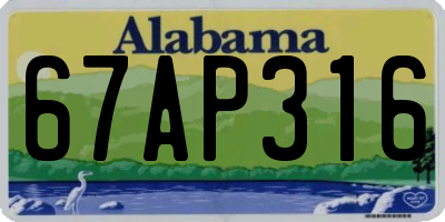 AL license plate 67AP316