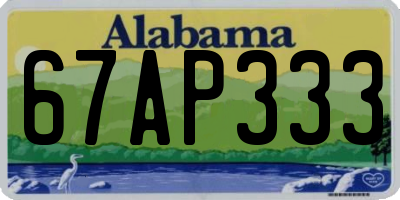 AL license plate 67AP333