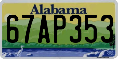 AL license plate 67AP353