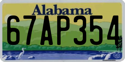AL license plate 67AP354